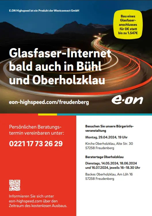 Glasfaser-ausbau Internet Freudenberg Bühl Plakat
